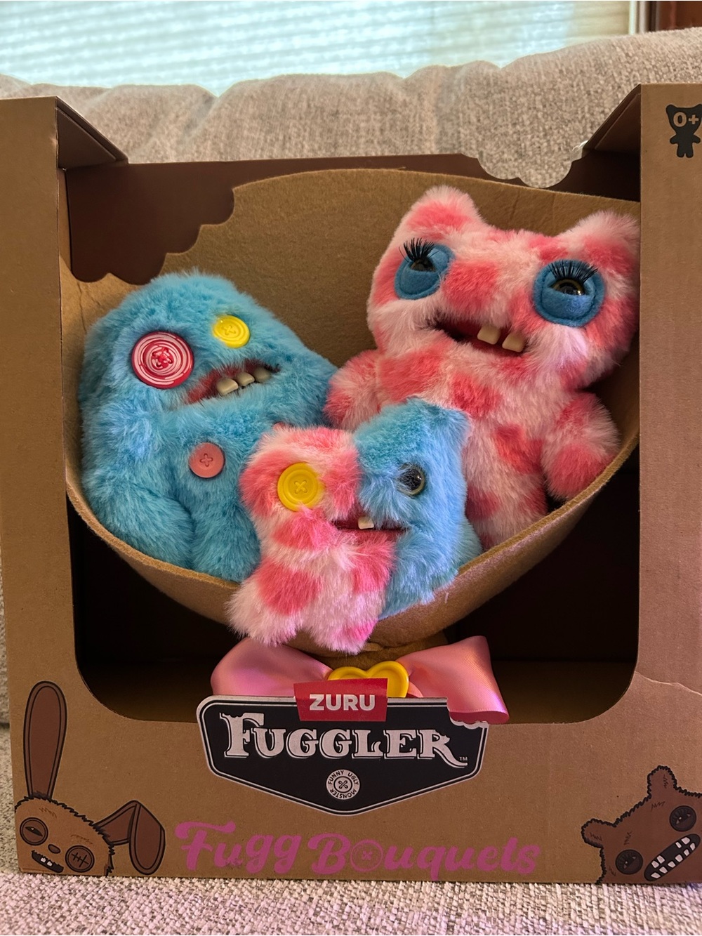ZURU Fuggler Plush Bouquet - Pink & Blue Furry Trio
